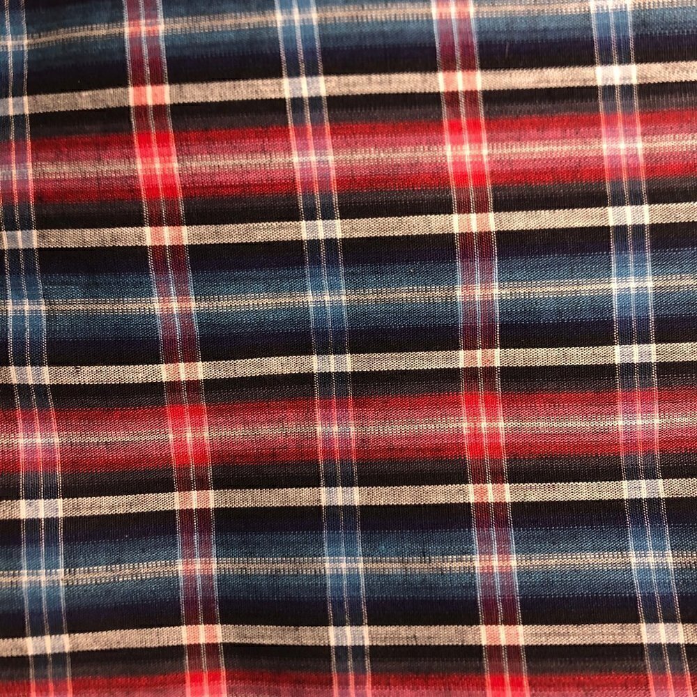 🛒 $20 4 yards Vintage 36" wide Fabric Material - Plaid Shirting with tags #910